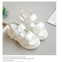 Harajuku Retro Chic Black and White Fashion Sandals - Thumbnail 2