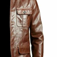 Men's Motorcycle Blazer Coat Real Genuine Real Leather Jacket - Thumbnail 2