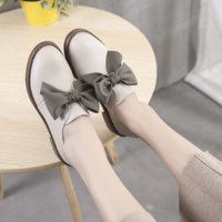 Cute Casual PU Leather Fashion Shoes with Bow - Thumbnail 5