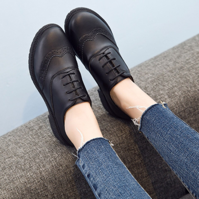 Lace up casual leather oxford shoes - Thumbnail 4