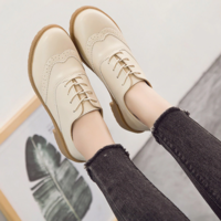 Lace up Casual Leather Oxford Shoes - Thumbnail 3