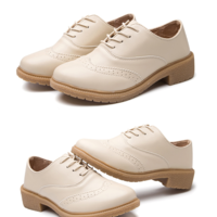 Lace up Casual Leather Oxford Shoes - Thumbnail 4