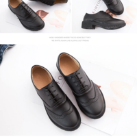 Lace up Casual Leather Oxford Shoes - Thumbnail 2