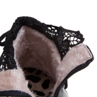Gothic Kawaii White and Black Ankle Boots with Lace Details - Thumbnail 6