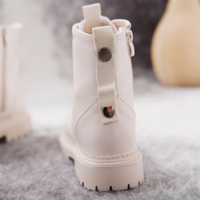 Side Zip Lace Up Platform Boots - Thumbnail 5