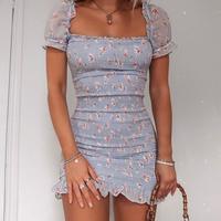 Casual Short Sleeve Printed Dress - Thumbnail 1