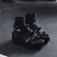 Retro Gothic Black Gladiator Sandals - Thumbnail 2