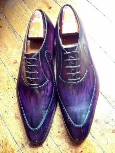 New men's handmade leather lace up patina oxford shoes, custom shoes for men