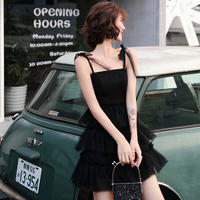 Black tulle short prom dress party dress - Thumbnail 2