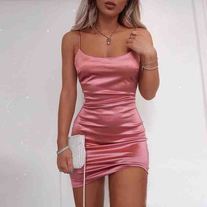 Solid Color Sexy Tight Sling Sleeveless Dress