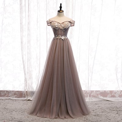 Elegant tulle lace long prom dress - Thumbnail 4