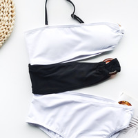 Elastic Splicing One-Piece Irregular Bikini Swimsuit - Thumbnail 3