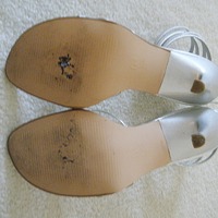 Silver Heels with Ankle Strap - Thumbnail 3