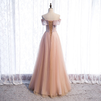 Pink tulle sequins long prom dress formal dress - Thumbnail 4