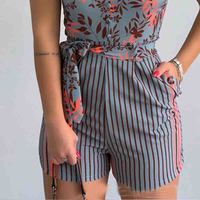 V-Neck Sexy Printed Jumpsuit - Thumbnail 2