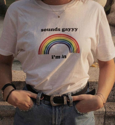 Free Shipping-"SOUNDS GAY I'M IN" TEE