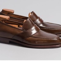 Handmade Brown Leather Moccasin Formal Shoes For Men, Best Loafers for Men - Thumbnail 1