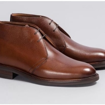 Handmade men's brown chukka leather boots, best handmade leather boots for men - Thumbnail 3