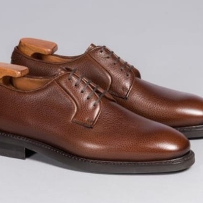 Handmade best derby leather dress shoes, custom formal leather shoes for men