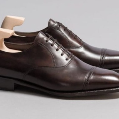 Handmade brown leather oxfords shoes, best custom leather shoes for men
