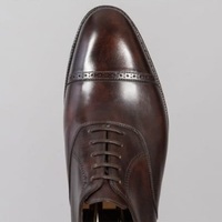 Handmade Brown Leather Oxfords Shoes, Best custom Leather Shoes For Men - Thumbnail 1