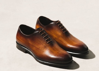 Handmade Brown Patina Leather Oxfords Formal Custom Shoes for Men