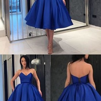 Royal Blue Knee Length Prom Dresses Homecoming Dresses  - Thumbnail 1