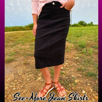 Black mid-length skirt