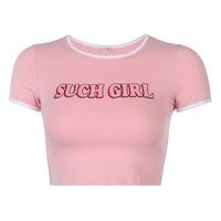 SUCH GIRL Print Pastel Pink Top - Thumbnail 4