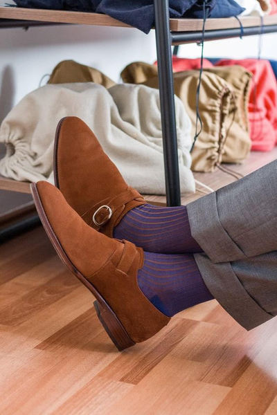 Brown Single Buckel Handmade Decent Wear Monk Strap Shoes