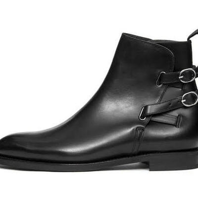 Decent choice classic mens black ankle high ,handmade jodhpurs double buckle boot - Thumbnail 4