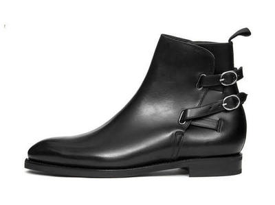 Decent Choice Classic Mens Black Ankle High ,Handmade Jodhpurs Double Buckle Boot