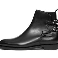 Decent Choice Classic Mens Black Ankle High ,Handmade Jodhpurs Double Buckle Boot - Thumbnail 1