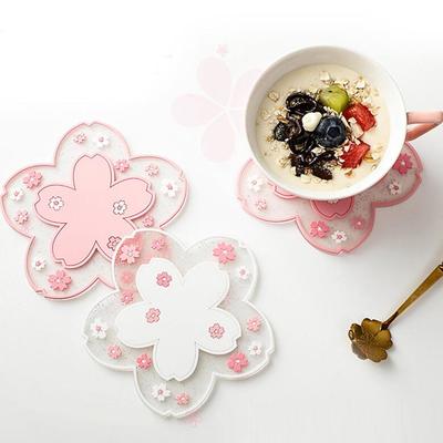 2pcs sakura heat insulation table mat