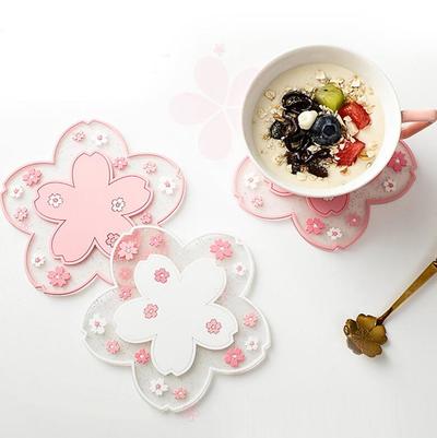2Pcs Sakura Heat Insulation Table Mat