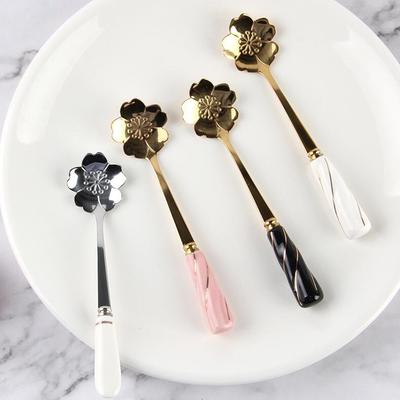 Stainless steel sakura spoon