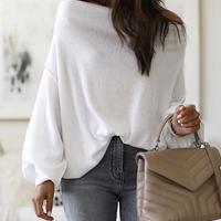 Casual Solid Color Long Sleeve Shoulder Top - Thumbnail 2