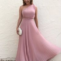 Elegant One Shoulder Concertina Evening Dresses, Party Dresses - Thumbnail 1