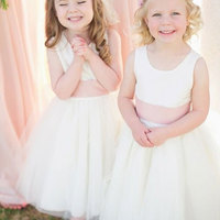 Sweet Flower Girl Dresses with Pink Sash - Thumbnail 1
