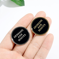Free Shipping-"HUMANS ARE IDIOTS" PIN ( SET / 2pcs ) - Thumbnail 1