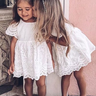 Short flower girl dresses with short sleeves - Thumbnail 3