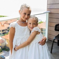 Boho Hi Low Flower Girl Dresses for Wedding Party - Thumbnail 1