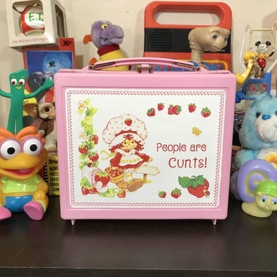 Strawberry people lunchbox (one of a kind)