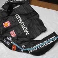 Men Moto Guzzi Motorcycle Leather jacket Black Leather Jacket With White Logo On Front - Thumbnail 2