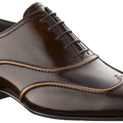 Dark brown wing tip plain pointed toe laceup oxford genuine leather shoe for men