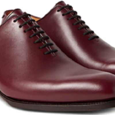 Men oxford plain toe maroon color genuine leather shoes with matching black sole