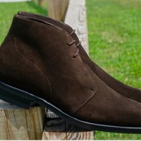 New Handmade Dark Brown Suede Chukka Lace Up Boot - Thumbnail 4