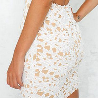 Lace Sexy V-Neck Sleeveless Dress - Thumbnail 3
