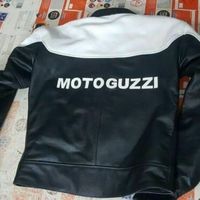 HANDMADE MEN'S MOTO GUZZI MOTORBIKE LEATHER JACKET CE APPROVED - Thumbnail 1