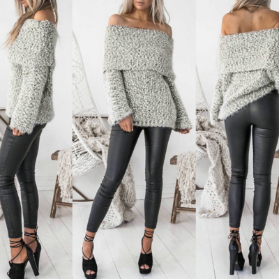 Women loose long-sleeved sweater